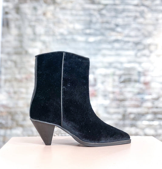 MILEY velvet - Enkellaarsjes | Black