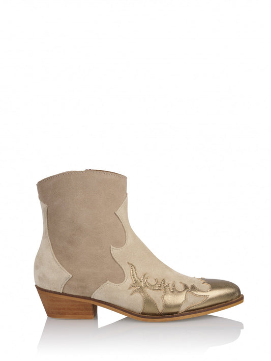 MONKEY suede - Westernboots | Beige / Smoke