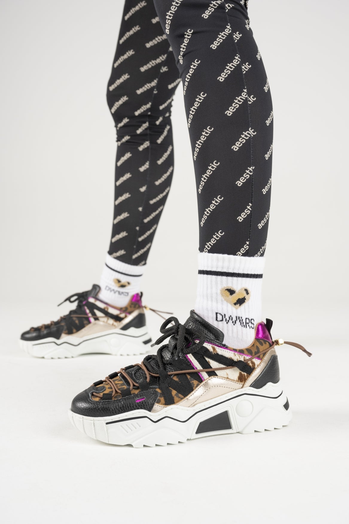 LYLA SOCKS LEOPARD - Sokken | White