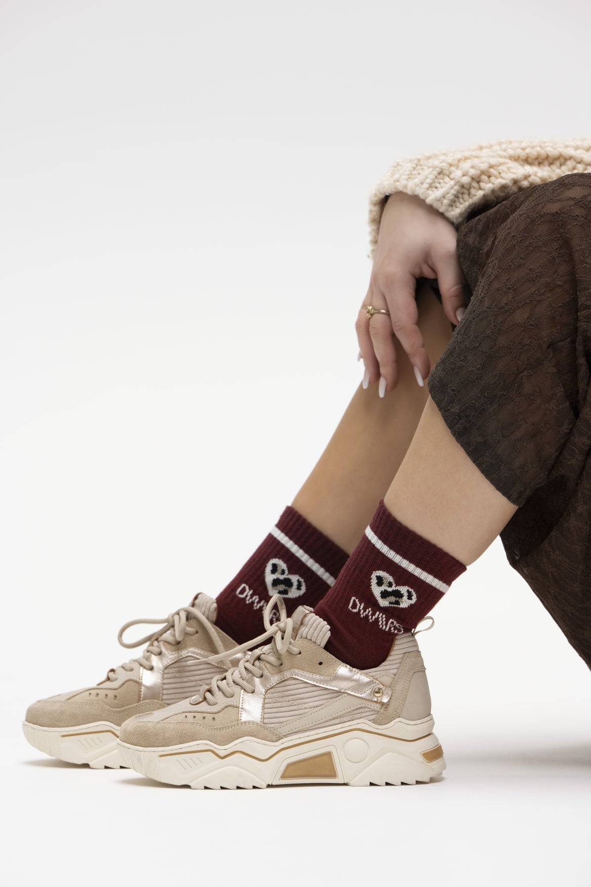 PLUTO Cord-Sneaker | Beige/Stein