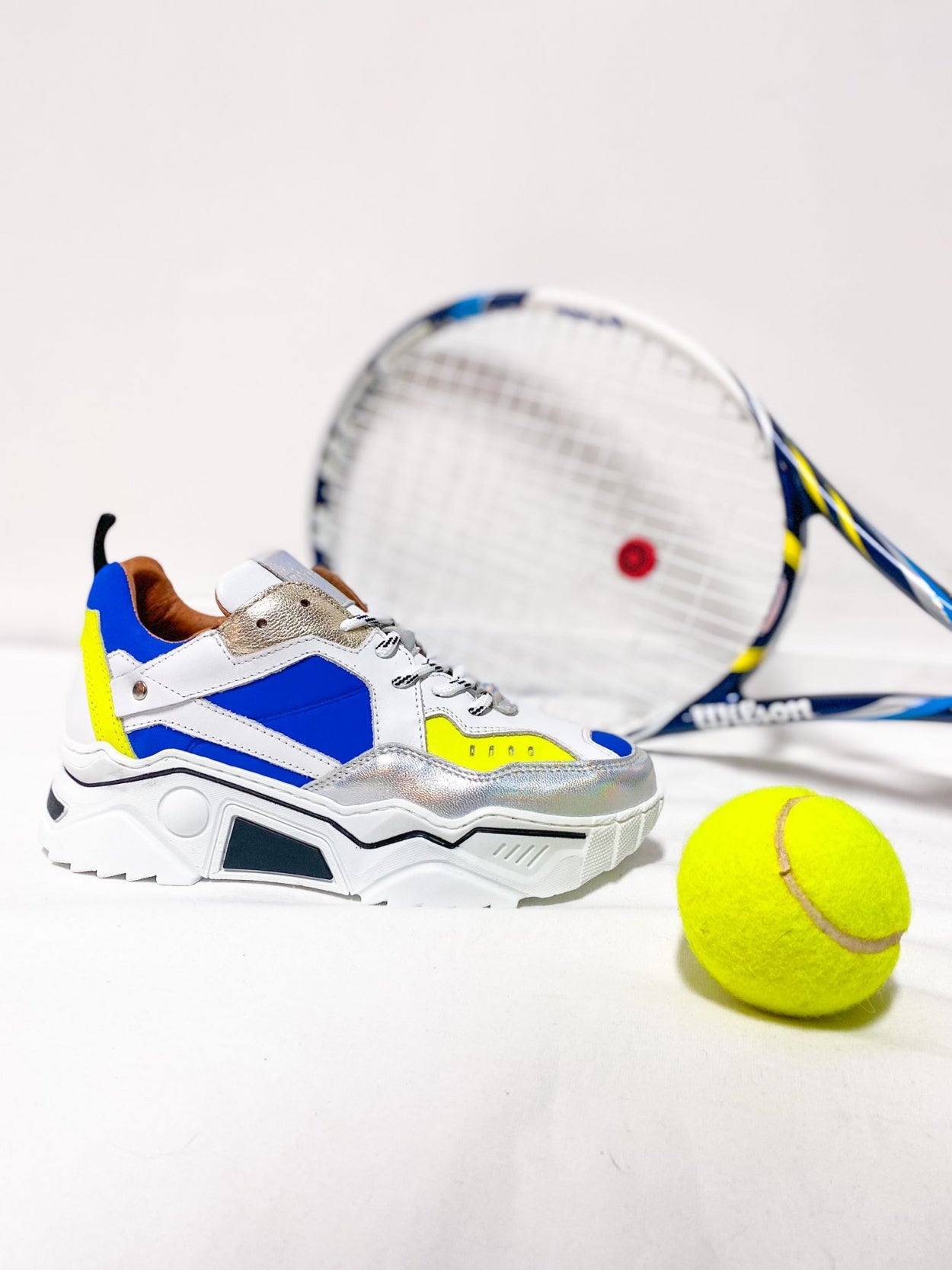 PLUTO leer - Sneakers | Dark Blue / Yellow
