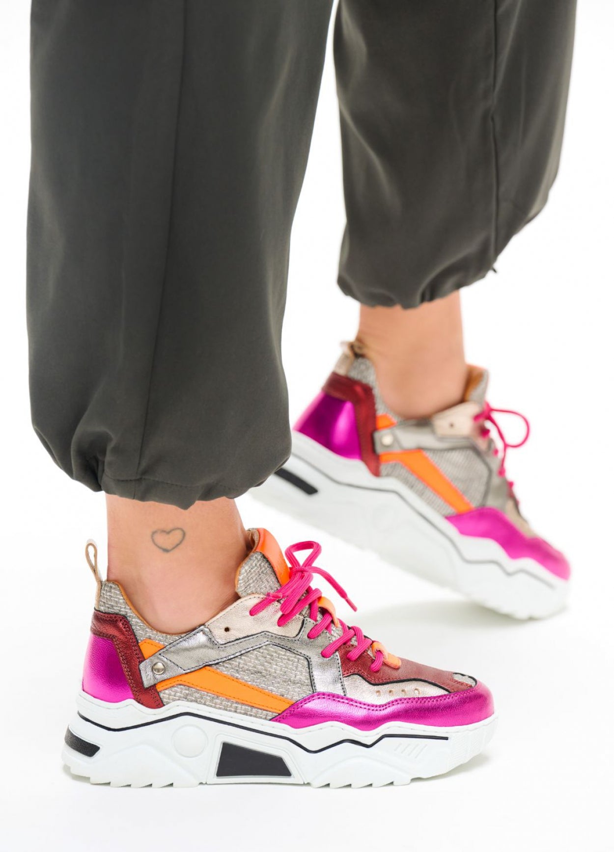 PLUTO metallic - Sneakers | Steel / Fuchsia