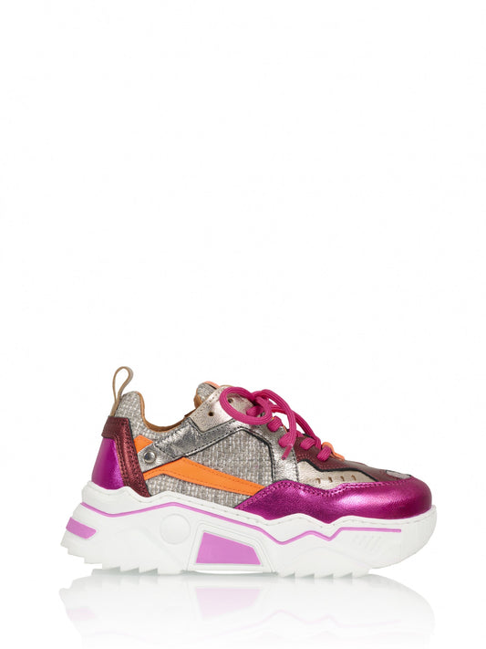 PLUTO KIDS mesh - Sneakers | Steel / Fuchsia