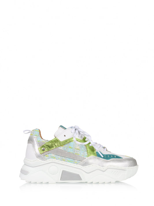 PLUTO tweed - Sneakers | Aqua / Silver
