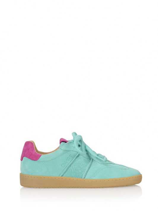 POONA Wildleder-Sneaker | Türkis/Fuchsia