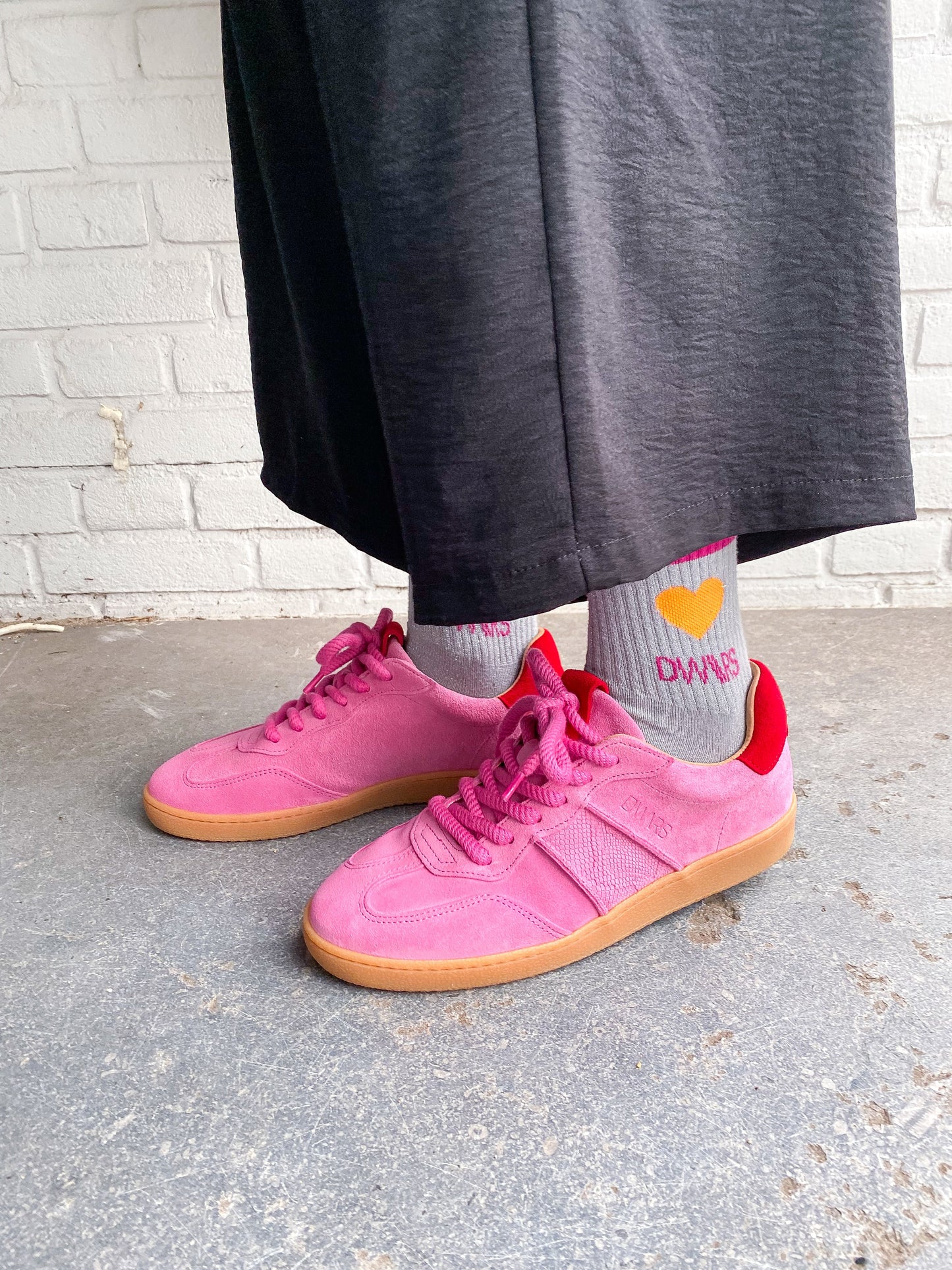 POONA Wildleder-Sneaker | Rosa/Rot