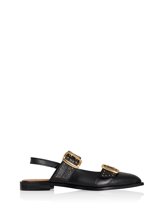 PORT ISABEL O leer - Slingbacks | Black