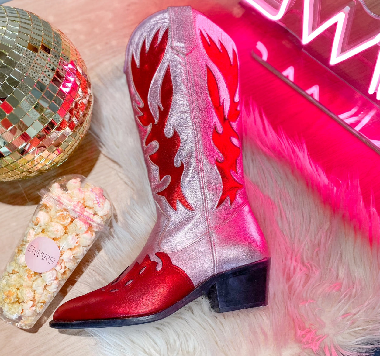 REGINA metallic - Westernboots | Pink / Red