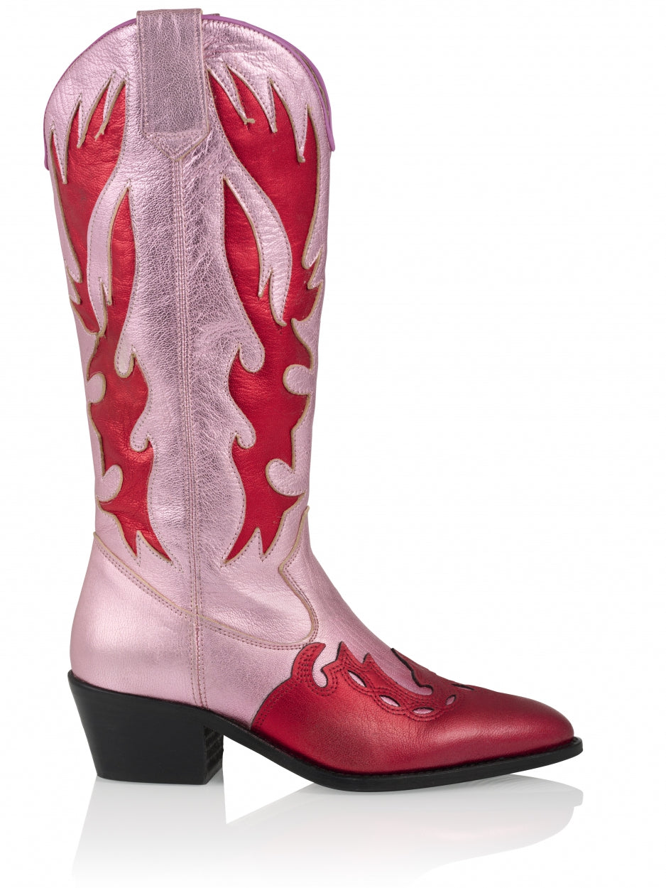 REGINA metallic - Westernboots | Pink / Red
