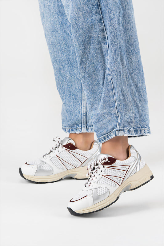 SARU mesh - Sneakers | White / Bordeaux