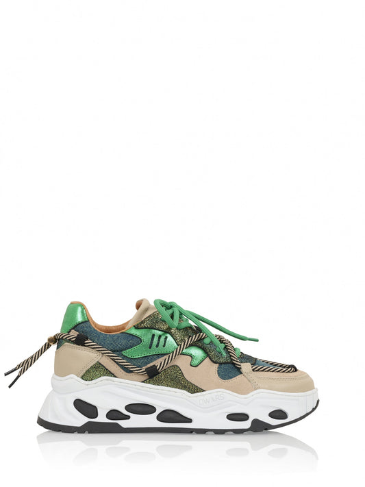 SATURNUS denim - Sneakers | Taupe / Green