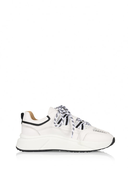 SENJA leer - Sneakers | Black / White