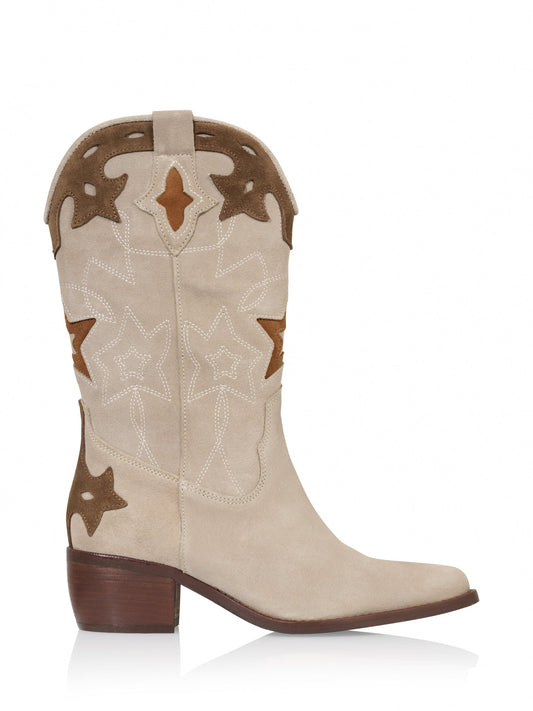 SHELBY suede - Westernboots | Beige / Brown