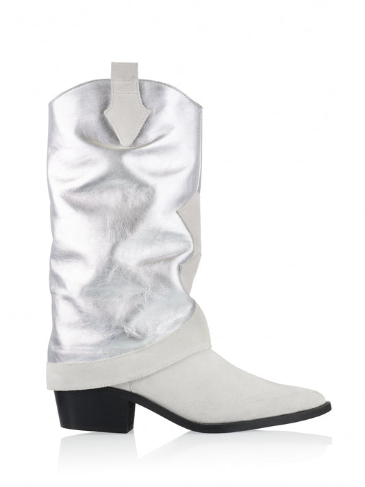 SHETLAND metallic - Westernboots | Silver / Ice