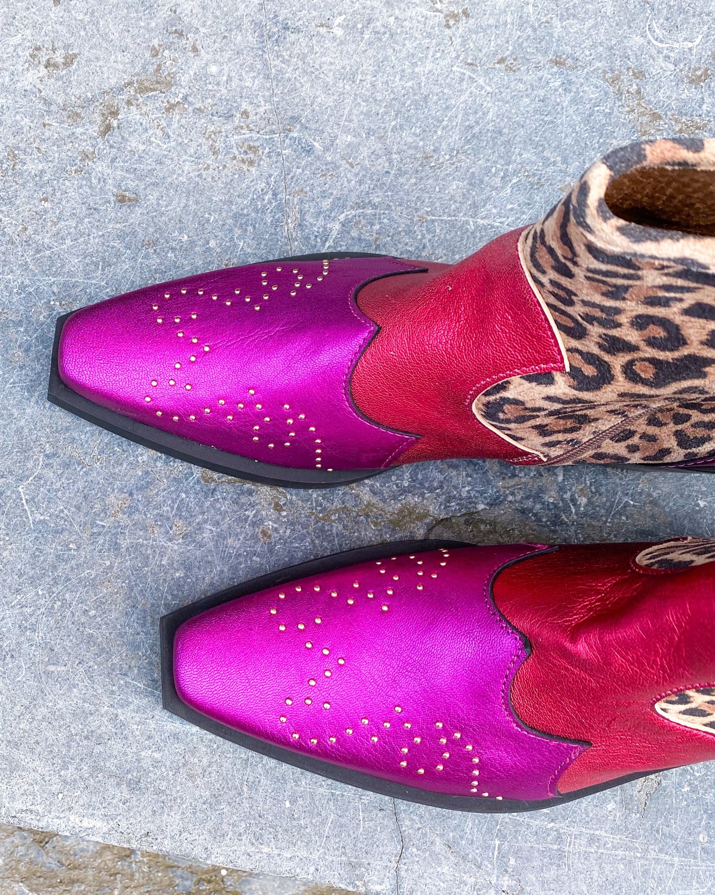 WENEN leopard - Enkellaarsjes | Raspberry / Fuchsia
