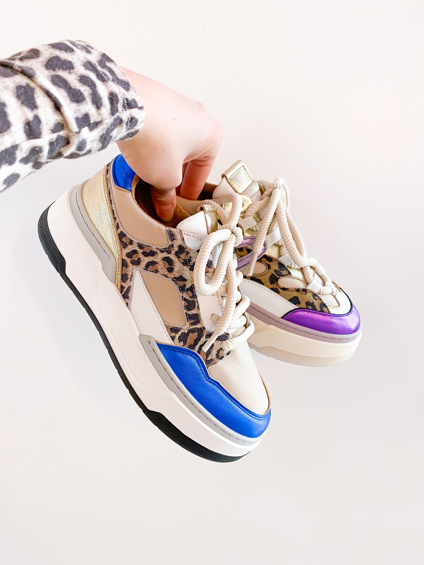 WINTON leopard - Sneakers | Sand / Kobalt