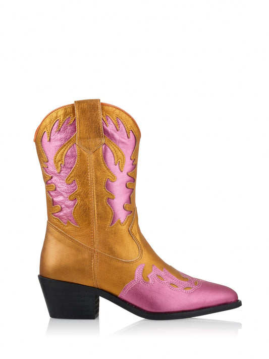 BELLA sequins - Westernboots | Orange / Pink