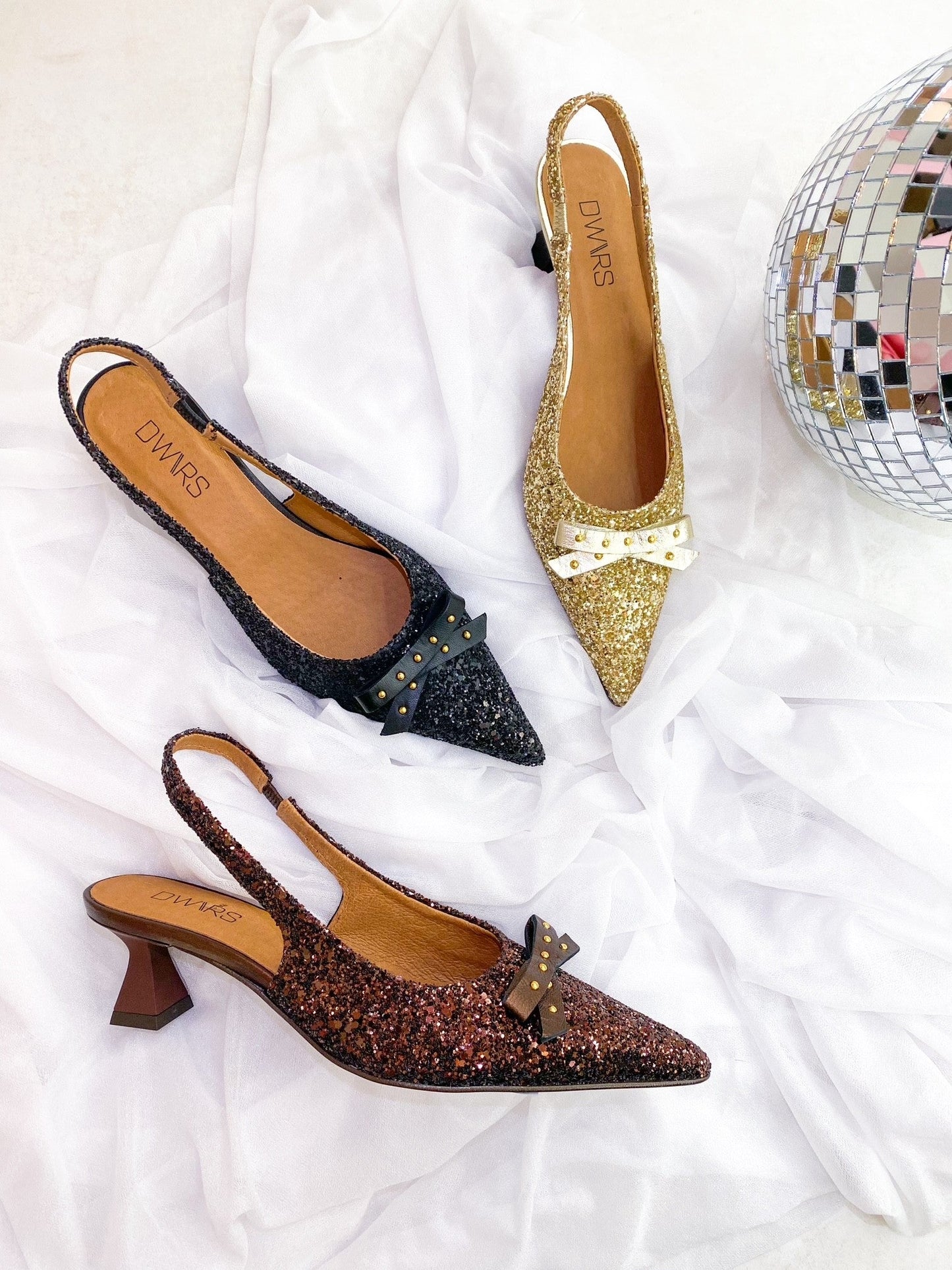 EVIA Glitzer-Pumps | Schwarz
