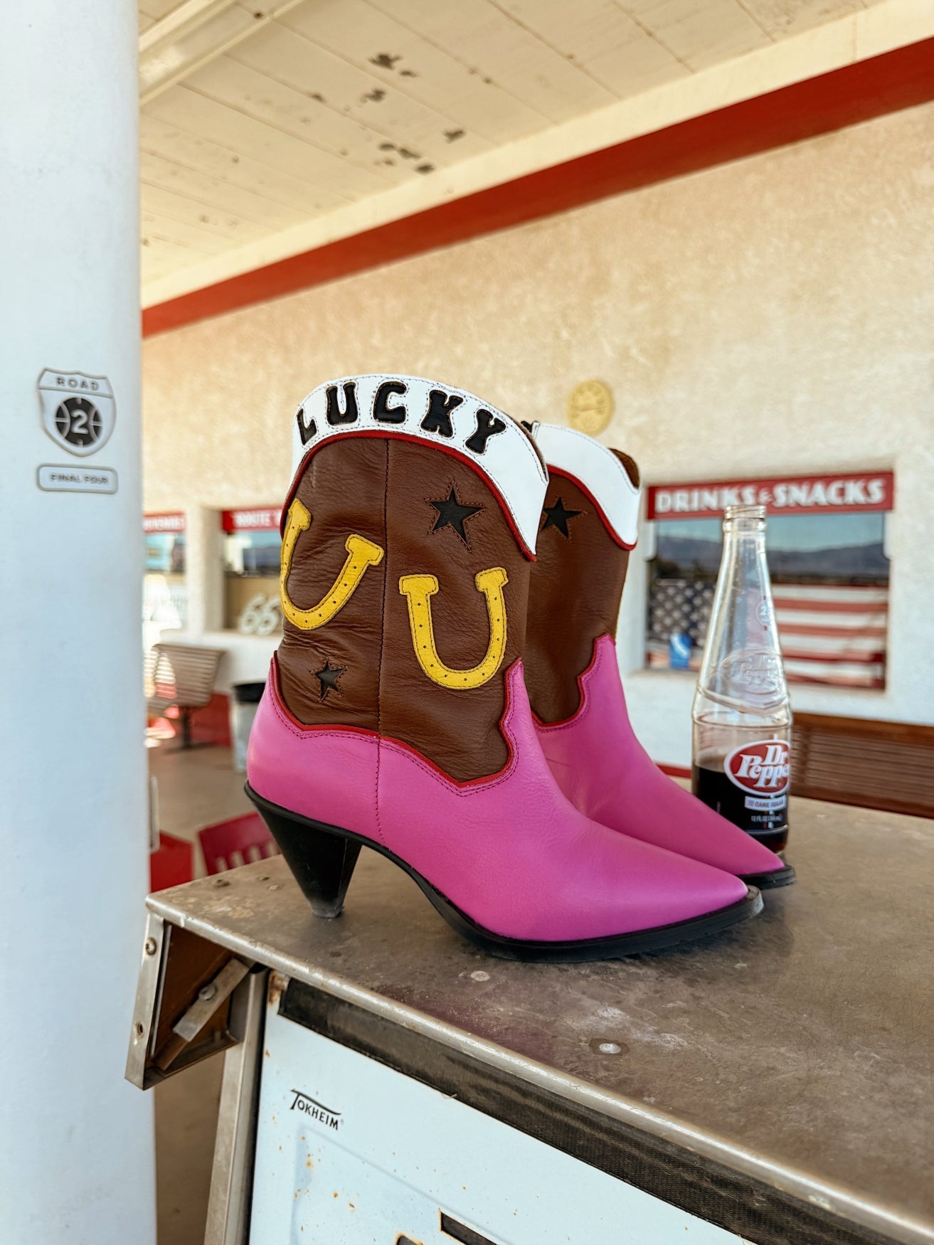 LUCKY (DWRS X RAMIJNTJE) - Enkellaarsjes | Drk Brown / Pink