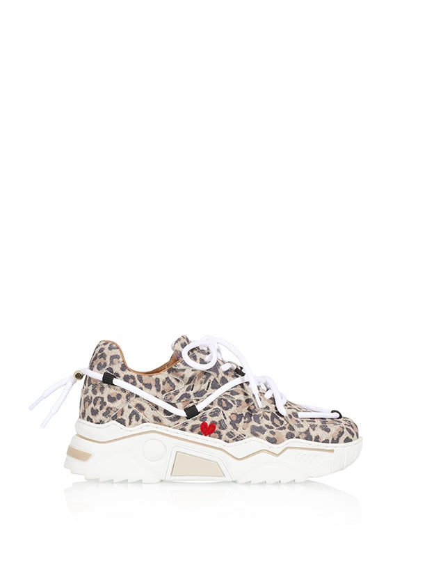 JUPITER LEOPARD heart - Sneakers | Sand / Red