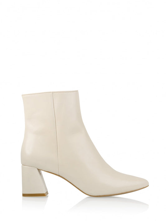 LUGANO leer - Enkellaarsjes | Off white