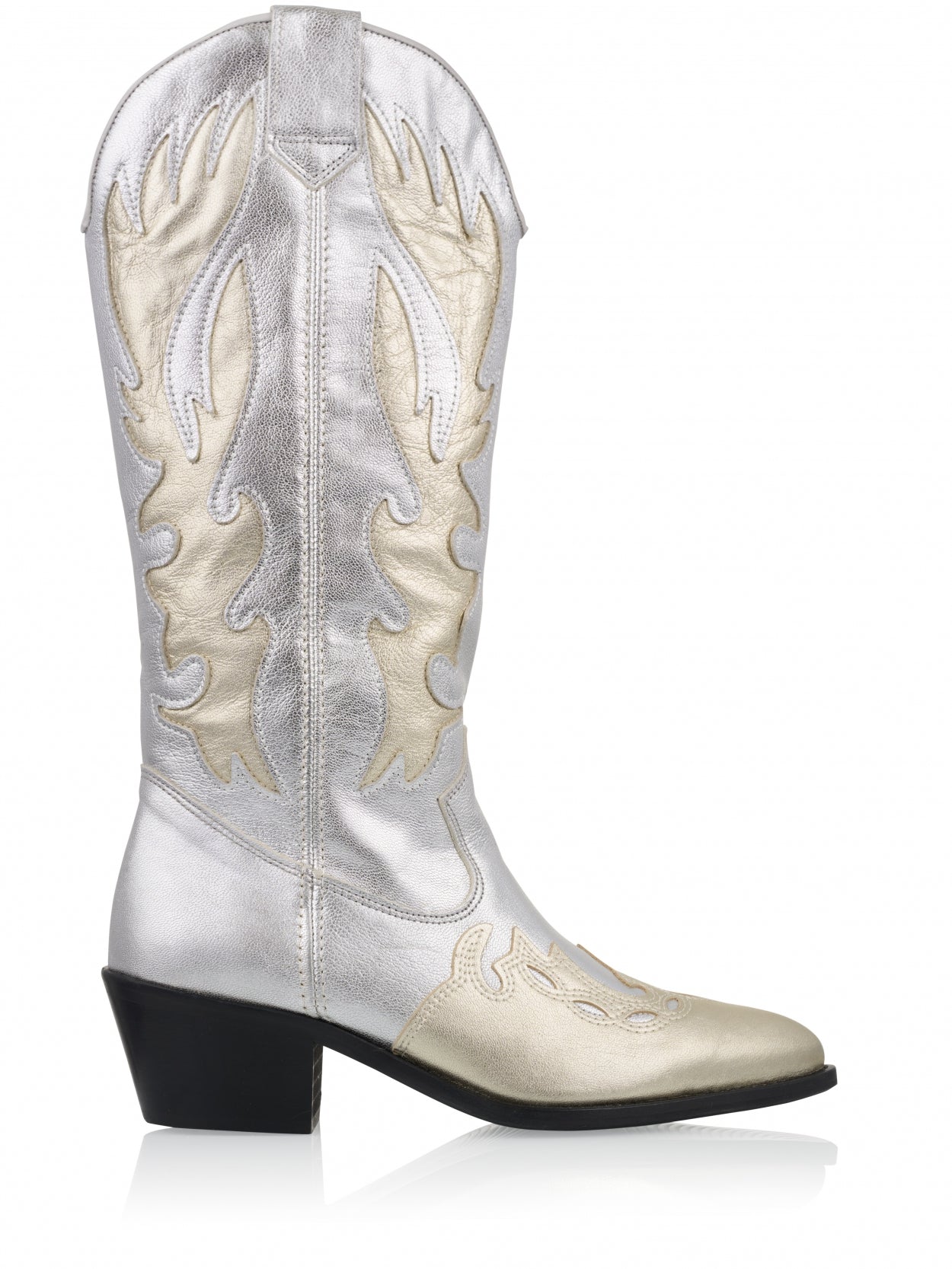 REGINA metallic - Westernboots | Silver / Champagne