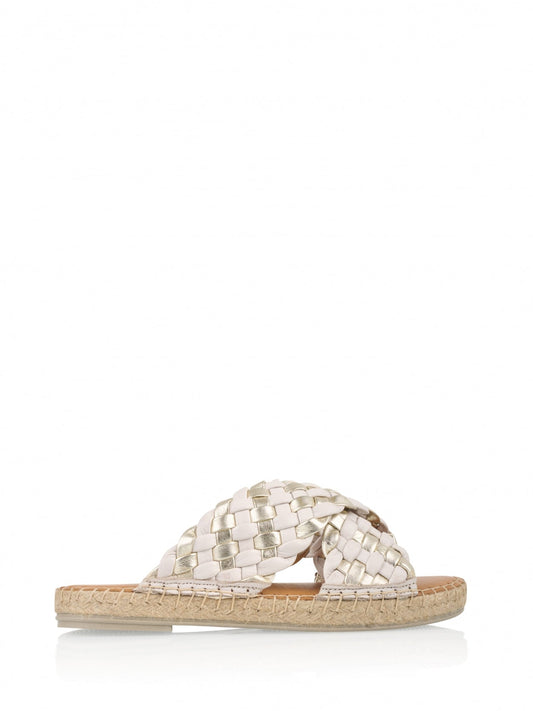 VALENCIA leer - Slippers | Off white / Champ.